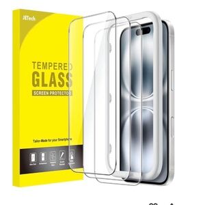 JETech Clear Tempered Glass Screen Protector for iPhone 16